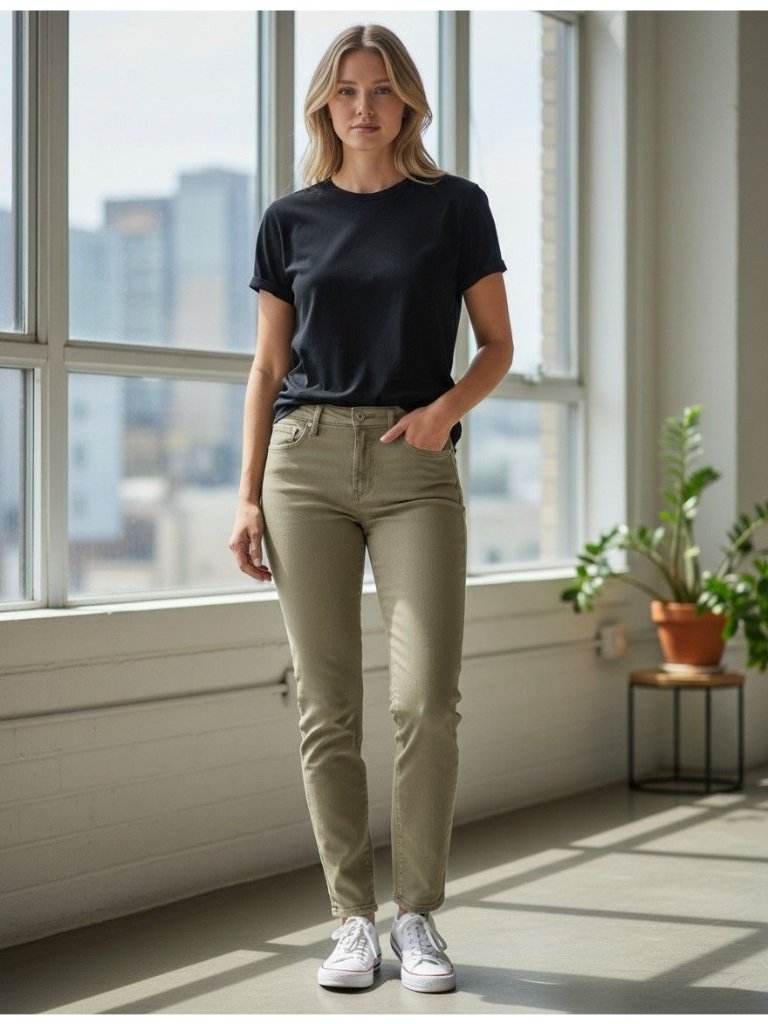 Nwt Dear John Gisele Skinny High Rise Olive Green Jeans Size 31 Womens